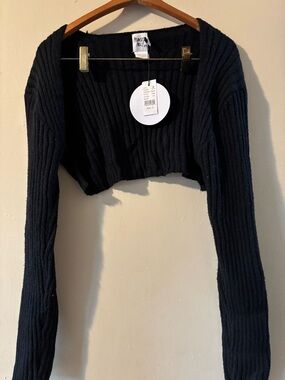 Princess Polly Black Aytan bolero sweater size 10
